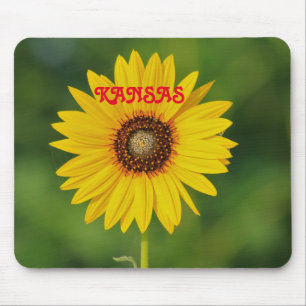 Mousepad Placa do rato Silhouette de Girassol Selvagem do K