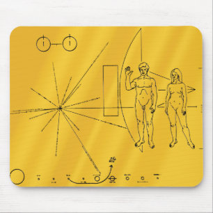 Mousepad Placa Dourada da Sonda Espacial Pioneer 10 da NASA