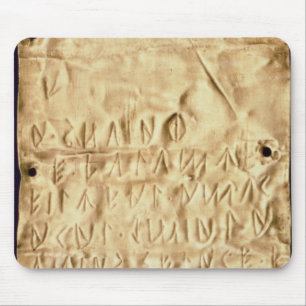 Mousepad Placa Dourado com "breve" inscrição de Etruscan,