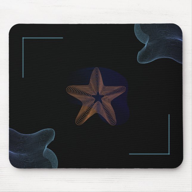 Mousepad Placa holográfica de mouse preto e azul (Frente)