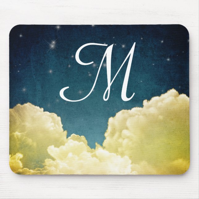 Mousepad Placa inicial do mouse para estrelas e nuvens de v (Frente)