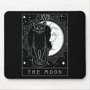 Mousepad Placa Tarot Crescent Moon E Cat Graphic