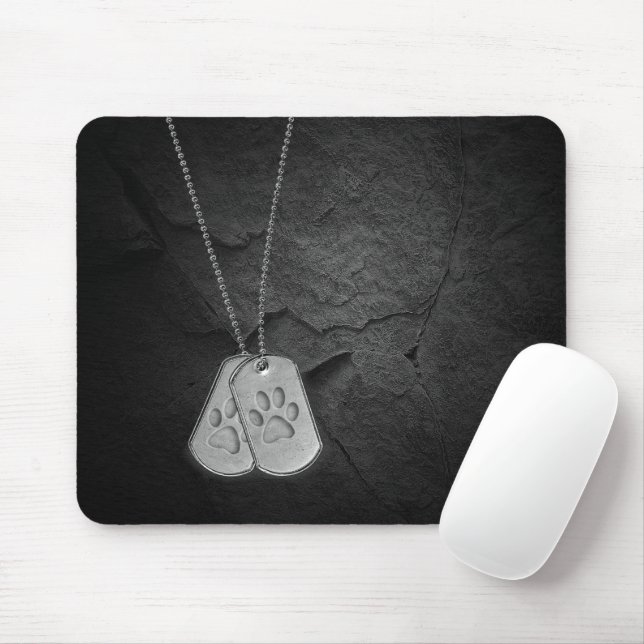 Mousepad Placas de Identificação Militar com Impressões de  (Com mouse)