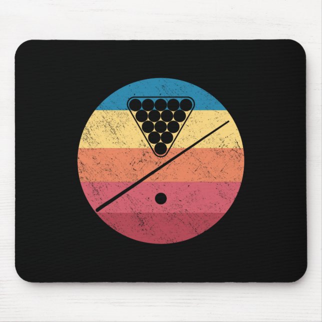 Mousepad Placas Retro Cue Stick Mesa Piscina (Frente)