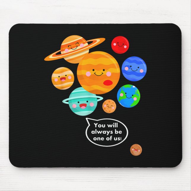 Mousepad Plane Funny Cartoon Planets Never Forget  (Frente)