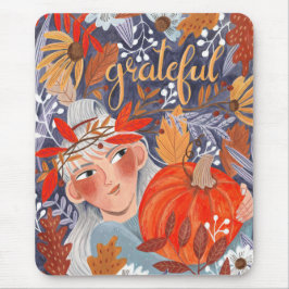 Mousepad Planejador de menina grata folhas de outono de Açã