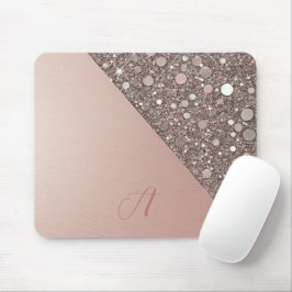 Mousepad Planejador de Monograma em Rose Gold Elegante