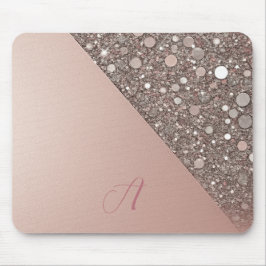 Mousepad Planejador de Monograma em Rose Gold Elegante