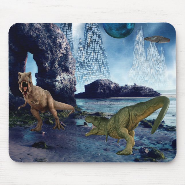 Mousepad Planeta Alienígena de Batalha de Tyrannosaurus T-R (Frente)
