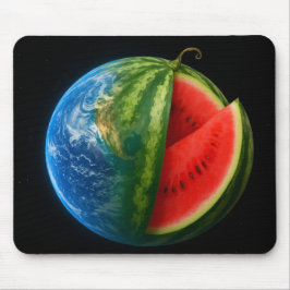 Mousepad Planeta Criativo de Melancia Flutuante no Espaço.