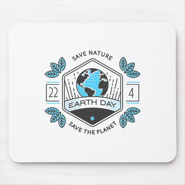 Mousepad Planeta de Mudanças Climáticas Ecológicas do Dia d (Frente)