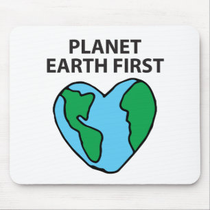Mousepad Planeta Primeiro Ícone Ecológico Feliz Clipe Terra