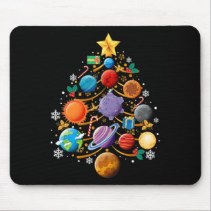 Mousepad Planetas do Sistema Solar Árvore de Natal Astronom