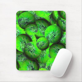 Mousepad Planetas verdes neonatos - padrão em ótica 3D