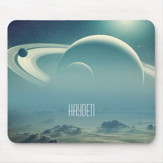 Mousepad Planetas Whimsical — Visão Personalizada do Espaço (Frente)