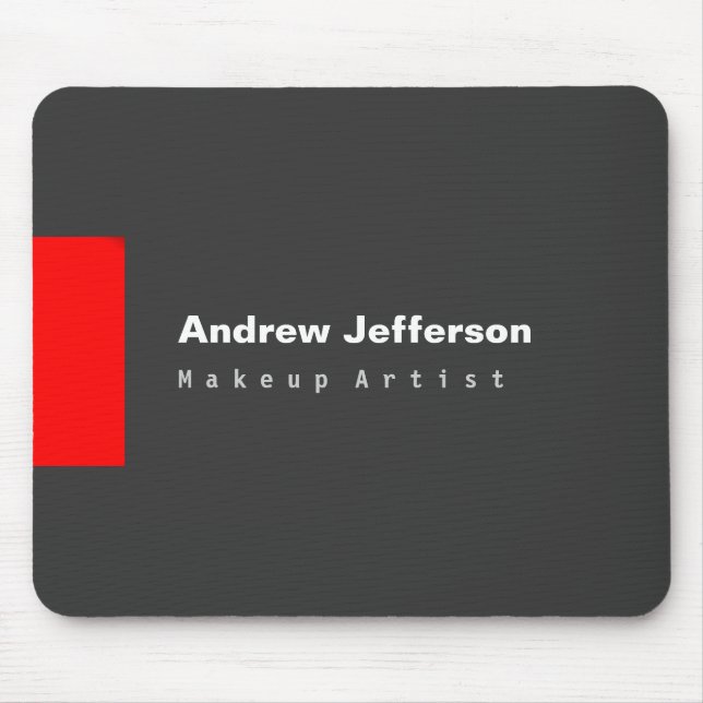 Mousepad Planície Moderna Minimalista Vermelha cinza Notáve (Frente)