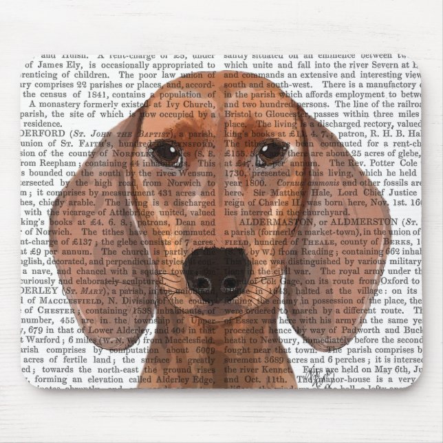 Mousepad Planilha de Ilustração de Dachshund (Frente)
