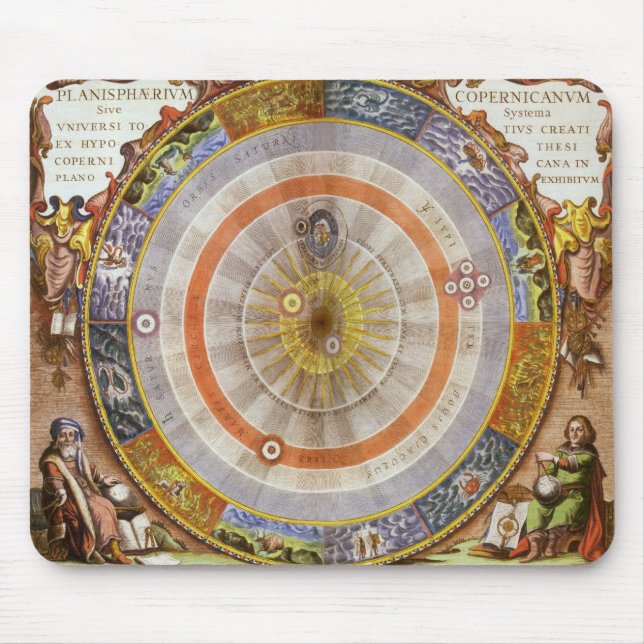 Mousepad Planisferio Copernicano Celeste de Astronomia Vint (Frente)