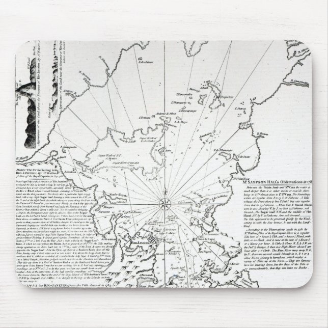 Mousepad Plano da baía e do porto de Rio de Janeiro (Frente)