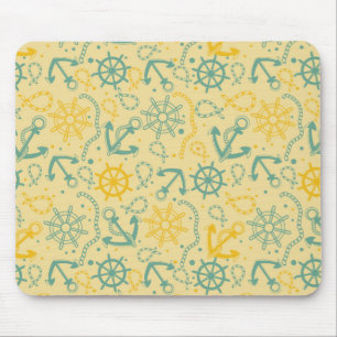 Mousepad Plano de fundo retrô com âncora, cordas