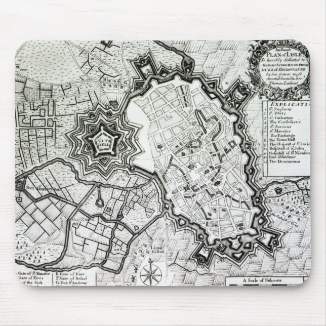 Mousepad Plano de Lisle, 1736 (Frente)