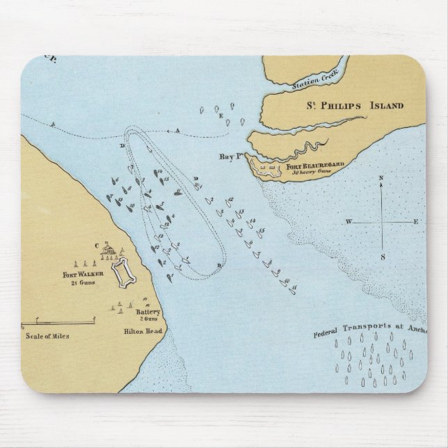 Mousepad Plano do Ataque Naval e Captura de Porto Real (Frente)