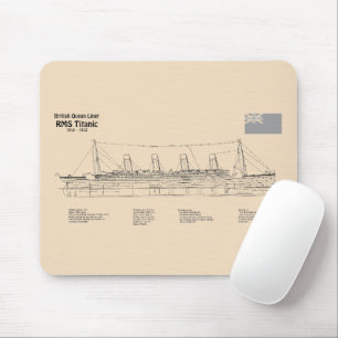 Mousepad Planos de Plano de Entrega Titanal do RMS SD SD