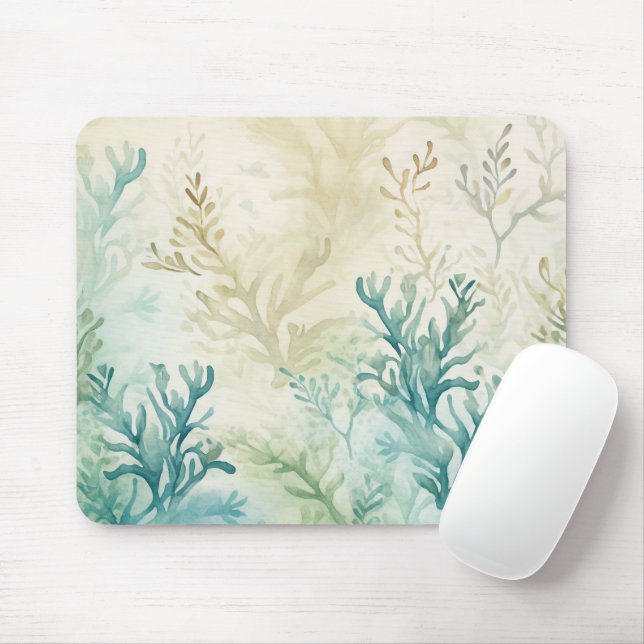 Mousepad Plantas De Algas Marinhas Do Oceano Aqua De Aquas  (Com mouse)