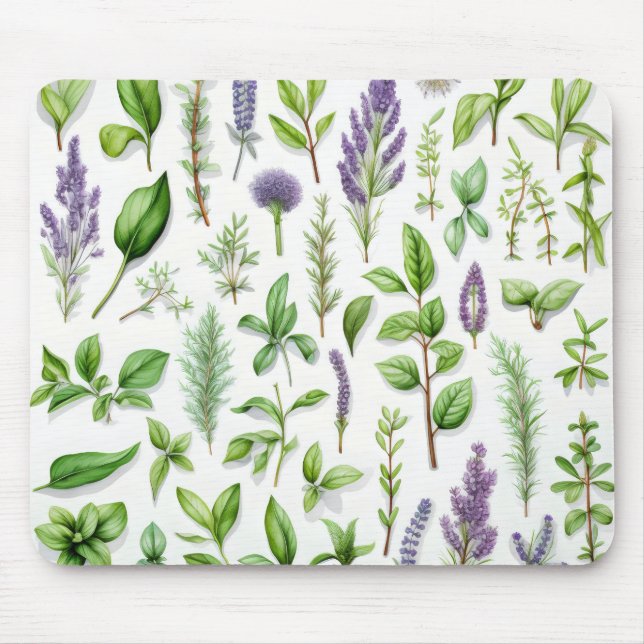 Mousepad Plantas roxas e plantas verdes (Frente)