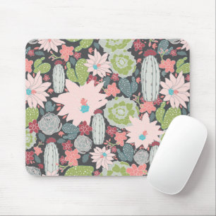 Mousepad Plantas Suculentas De Cactus No Padrão De Pinks Ve