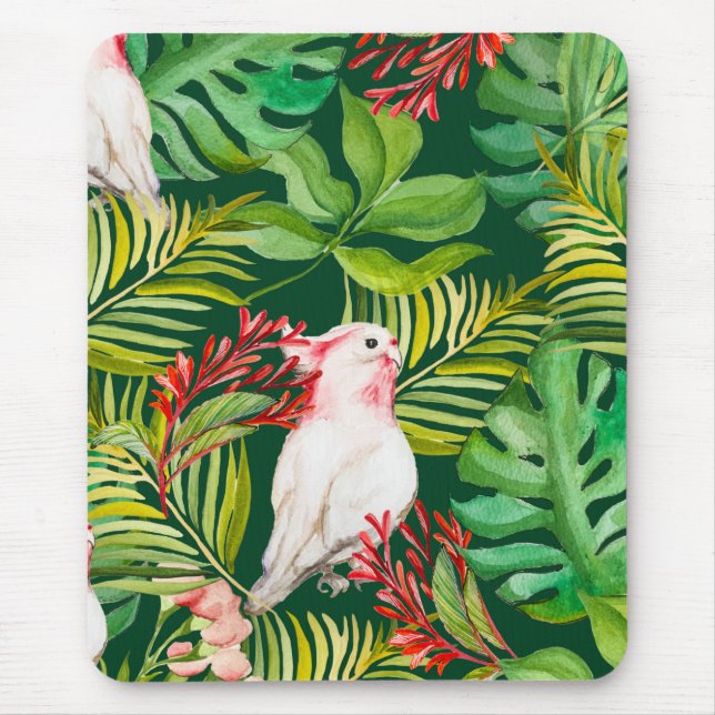 Mousepad Plantas tropicais magníficas e leggings de aves (Frente)