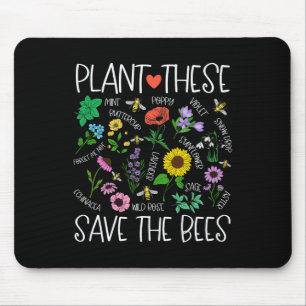 Mousepad Plantem Estas Abelhas Salvas, Flor Selvagem, Apoio