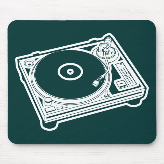 Mousepad Plataforma giratória da velha escola (Frente)