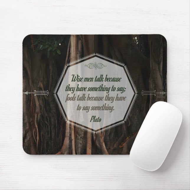 Mousepad Platão Inspiracional Citação "Sábios falam" (Com mouse)