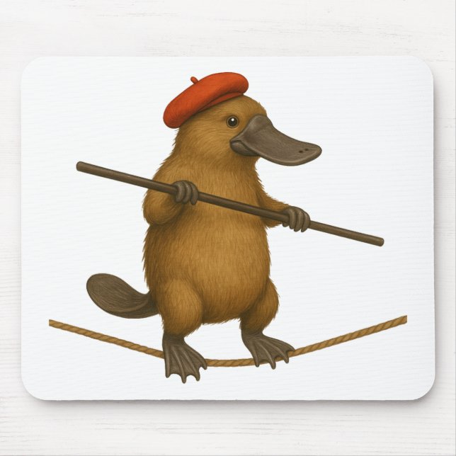 Mousepad Plato ornitorrinco equilibrista (Frente)