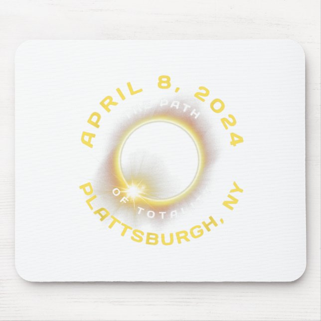 Mousepad Plattsburgh New York Solar Eclipse Totalidade abri (Frente)