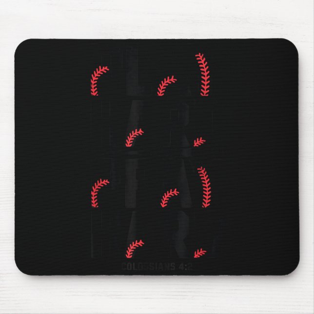 Mousepad Play Hard Pray Hard Youth Boy Christian Baseball J (Frente)