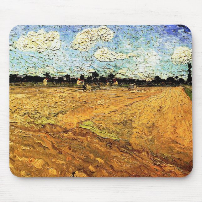 Mousepad Plowed Field (the Furrows), por Vincent van Gogh (Frente)