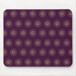 Mousepad Plum | Golden Zinnia Flower Medallions