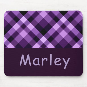 Mousepad Plum Roxo de Mouse com Xadrez Roxo de Plum Moderno