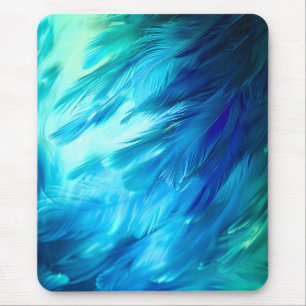 Mousepad Pluma Abstrata Azul Verde