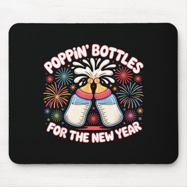 Mousepad Pn Bottles For The New Year Funny Baby Milk Toast  (Frente)