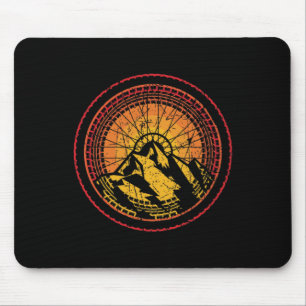 Mousepad Pneus de bicicleta de montanha legais raios do pôr