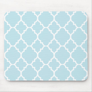 Mousepad Pó Azul Quatrefoil Padrão Marroquino