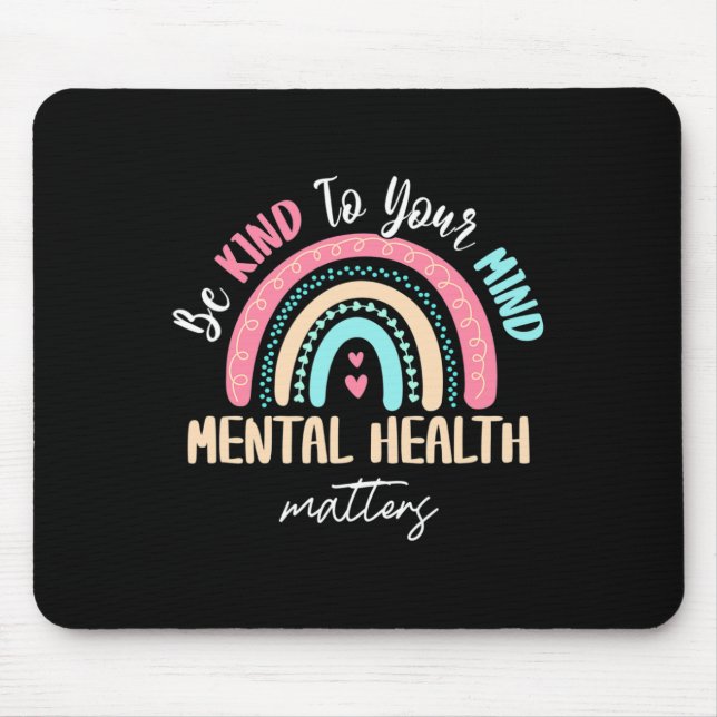 Mousepad Pode Saúde Mental Sensibilização para questões de  (Frente)