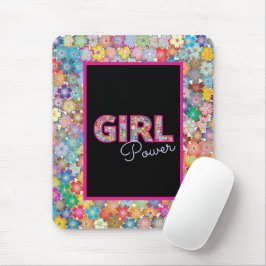 Mousepad Poder da Menina | Girassas rosadas Lindas