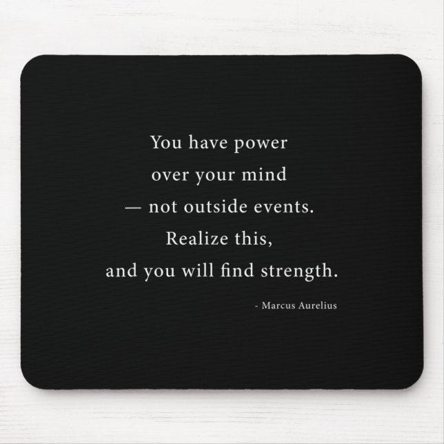 Mousepad Poder sobre sua mente Marcus Aurelius Stoic Filoso (Frente)