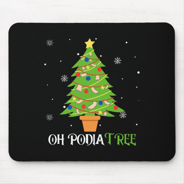 Mousepad Podiatria da árvore de natal, polidatrista médico  (Frente)