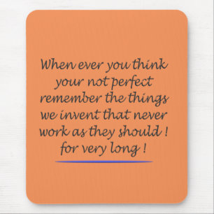 MOUSEPAD POEMA DE ARTE DE PALAVRAS SOBRE SER PERFEITO