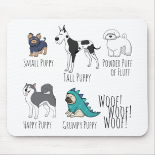 Mousepad Poema De Cães De Papoila Ilustrados E Bonitos